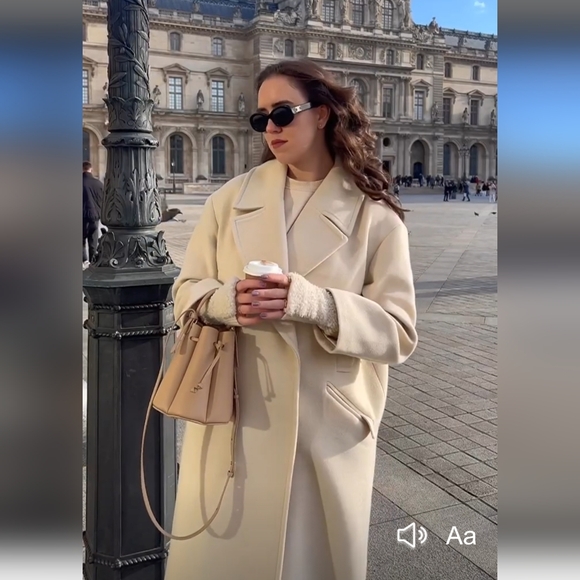 Zara Oversized Coat Cream - Picture 12 of 17